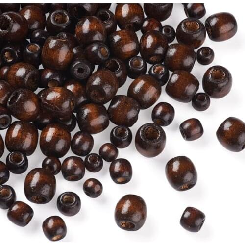 1 Set Wooden Large Hole Beads Loose Spacer Bead Oval Round for DIY Bracelet Necklace Jewelry Making Handmade Accessories Decor