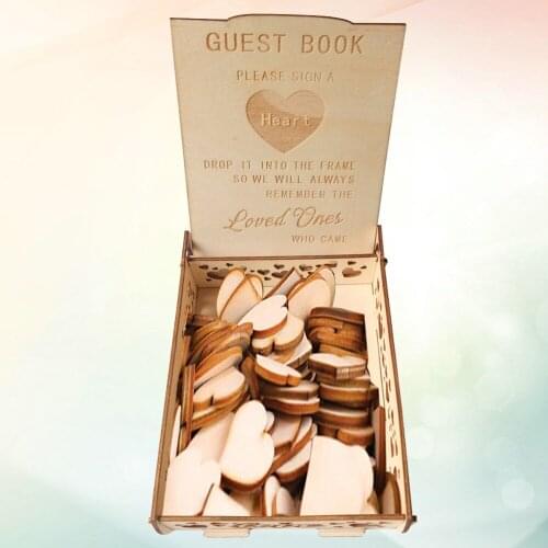Wooden Heart Shape Pieces Holder Box Wedding Sign a Heart Drop Box Message Box Love Wedding Gift Guest Book