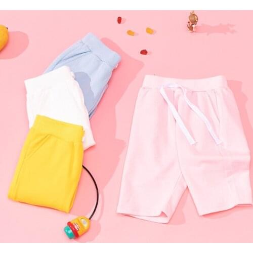 Kids Short-pants Summer Short for Boy & Girls Color Red Blue Black Beach Pants 2-10Y Toddler Casual Sports Short for Children