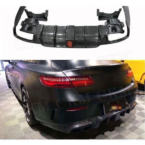 Carbon Fiber Material Rear Bumper Diffuser with Exhaust Muffler Tips for Mercedes Benz W238 E63 AMG Coupe B style 2017 2018 2019