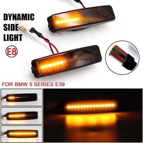 For BMW 5 Series 5er E39 Mod. Bj. 12/95 - 6/03 Car Smoke Lens Dynamic LED Side Marker Lamp Repeater Indicator Light
