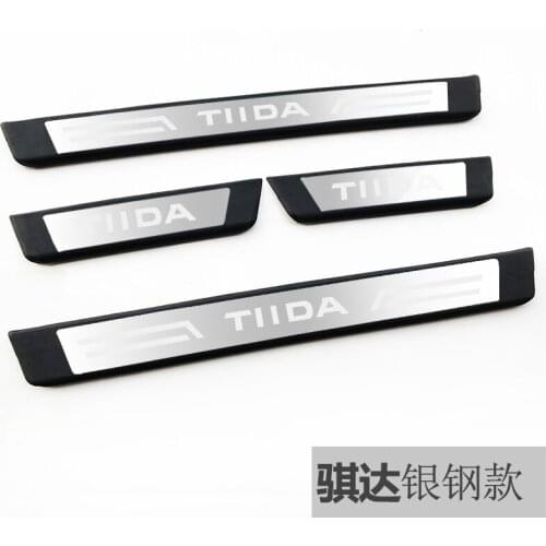 For Nissan Tiida 2011-2019 High-quality Stainless Steel Plate Door Sill Welcome Pedal Car Styling Accessories 4pcs/set