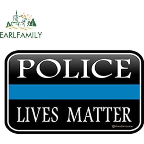 EARLFAMILY 15cm x 10cm Car Styling Blue Line Police Lives Matter Decal Waterproof Car Sticker Bumper Doors Windows Accessories