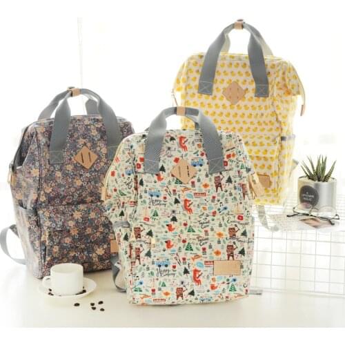 Printed Maternity Bag Fashion Multi-Function Waterproof Large Capacity Diaper Backpack For Travel Baby Bag For Mom Wholesale