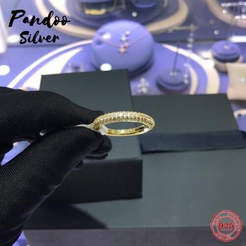 Fashion Charm Sterling Silver Copy 1:1 Copy, Unisex Black Paved White Paved Ring Women Jewelry Gift