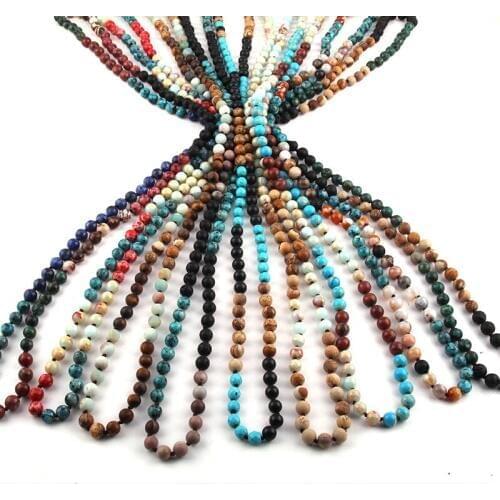MOODPC Fashion Bohemian Jewelry 108pc Semi Precious Stones Multl Stone Knotted Necklacesl