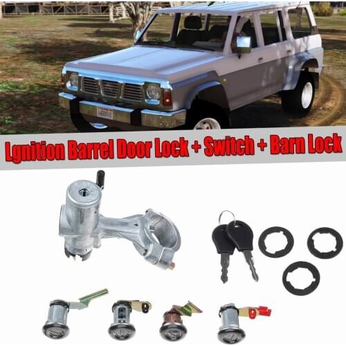 NEW Car Start Switch Kits New Ignition Barrel Door Lock + SWITCH + Barn Lock For Nissan For Patrol GQ Y60 1988-1998
