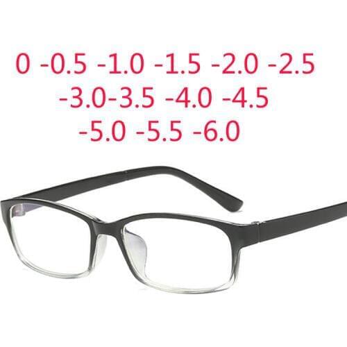 Anti Blue 0 -1 -1.5 -2 -2.5 -3 -3.5 -4 -5 -6 Finished Myopia Glasses Men Short-sight Eyewear Black Transparent Frame Women