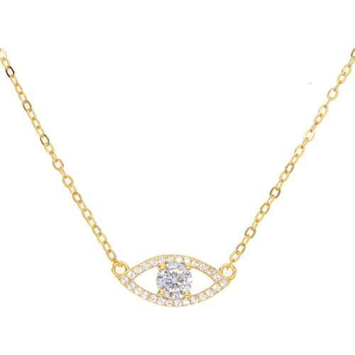 925 sterling silver necklace jewelry lucky evil eye micro pave white cz eye charm turkish jewelry for girl women lucky jewelry