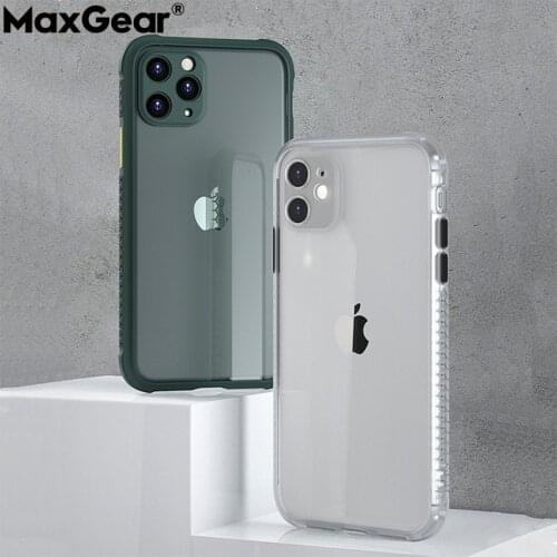 Clear Shockproof Bumper Cases For iPhone 11 Pro Max XS XR X Transparent Soft Cover For iPhone SE 2020 7 8 Plus 6S Non-slip Frame