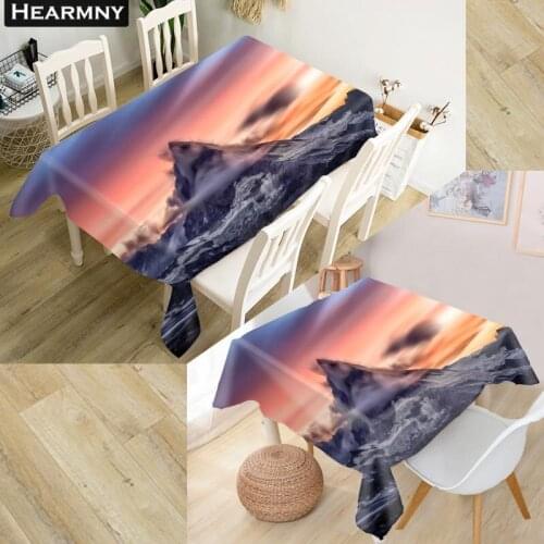Customize 3D Tablecloth Alps Oxford Cloth Dust-proof Rectangular Table Cover For Party Home Decor 100X140cm175x175cm