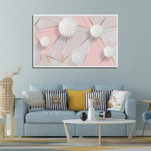Modern Wall Art Abstract Geometry Flower Pattern Canvas Paintings Nordic Poster and Prints for Living Room Bedroom Decoration