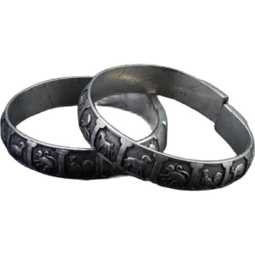 Old Chinese Wonderful Handwork Miao Silver Dragon Bracelet