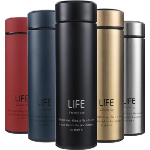 500ml Straight Life Vacuum Flasks With Tea Stainer Thermos Water Bottle 304 Stainless Steel Thermal Cup Coffee Mug Travel Bottle