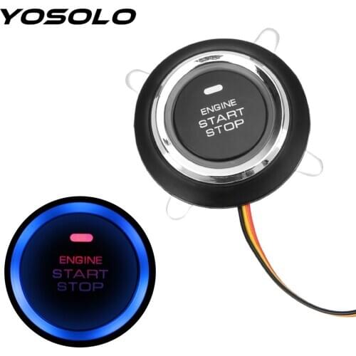 YOSOLO Universal Entry Ignition Starter Switch Auto Car Engine Start Stop Push Button Auto Replacement Car-styling 12V Keyless