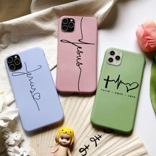 Faith Christian Religious Jesus text art Soft Silicone phone Case for iPhone 11 12 Pro Max XS XR 8 7 6 6s Plus Cover Coque
