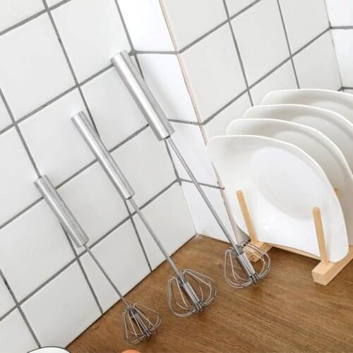 Stainless Steel Hand Pressure Rotating Semi-Automatic Mixer Coffee Milk Mixing Eggbeater Handheld Mixer Kitchen Cooking Tools