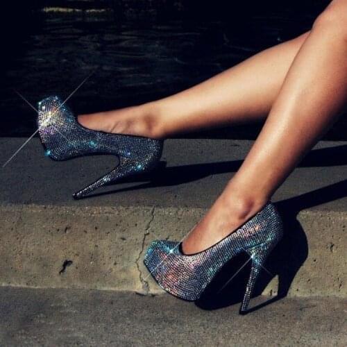 2019 shallow mouth womens high heels adult waterproof platform ultra-thin high heels spring and autumn sexy fashion banquet