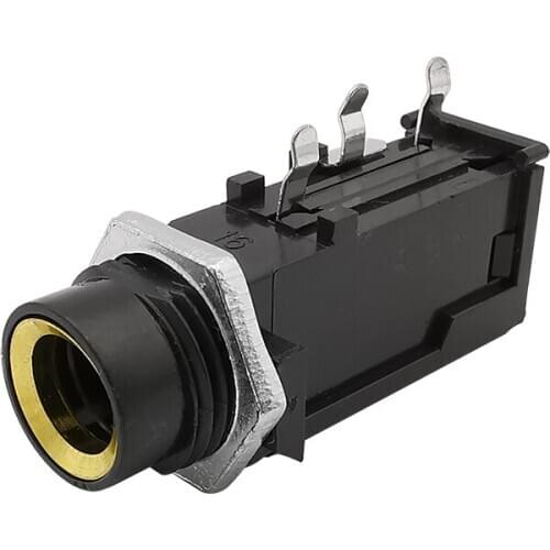 10/5/2Pcs Speaker connector 1/4 Inch 6.35mm Mono Female Socket Jack PCB Panel Mount Microphone Speaker Chassis Audio Connector