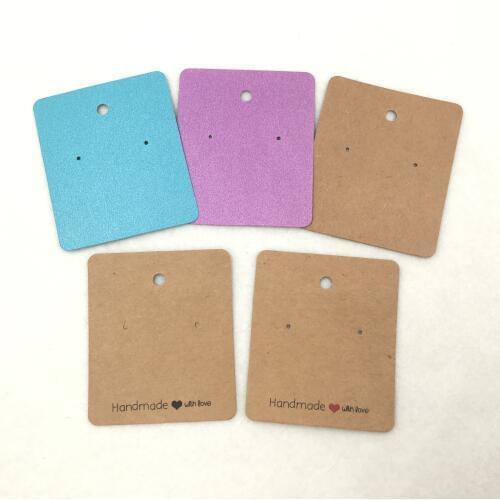 100pcs/lot 7*6cm Colorful Blank Earring Accessories Card to display Stud Ear/Ear ring/Eardrop Jewelry Packaging Labels Card