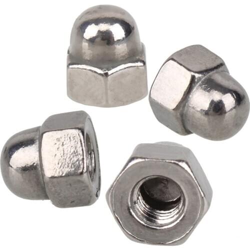 1000pcs DIN1587 Acorn Nuts Hex Head Cap Metric Nuts Round Head Cover Acorn Dome Nut M3 Stainless Steel 304