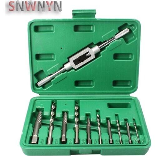 11pcs/set 3-10mm Damaged Broken Screw Extractor Adjustable Tap Die Wrench Stud Remover Tool Kit for Machine Repair