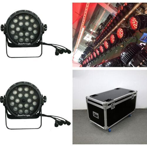12unites/Flightcase) dmx zoom lyre led par light 18*18w outdoor zoom par can dj stage par 6 in 1 rgbwa uv 18w