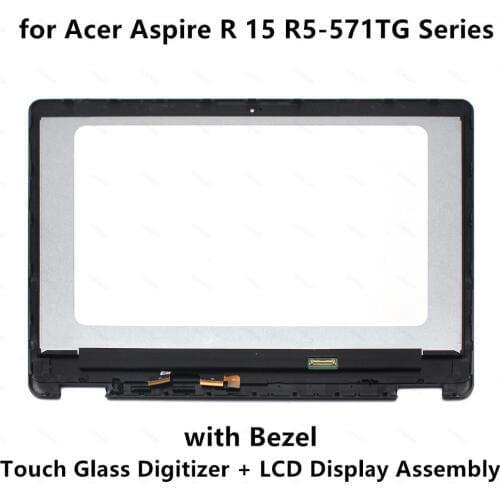 15.6'' for Acer Aspire R 15 R5-571TG-741U R5-571TG-7229 R5-571TG-720H LCD Screen Display Panel Touch Glass Digitizer Assembly