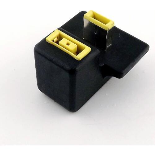 1x 180 Degree Angled Rectangle Port Male to Female Extension Charger Adapter For Lenovo ThinkPad