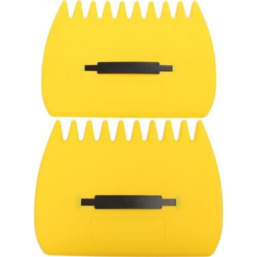 2Pcs/Pair Yellow Plastic Garden Yard Leaf Scoops Grass Hand Handy Lawn Rakes