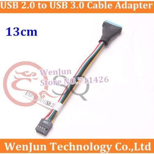 20PCS/LOT High Quality USB 2.0 9pin Female to USB 3.0 19pin Male Cable Adapter prepose for motherboard