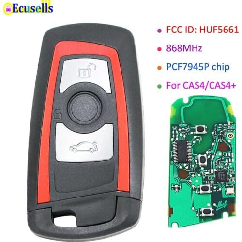 3 buttons Remote Key 868MHz HUF5661 For BMW CAS4 CAS4+ x5 x6 F20 F20 F30 F21 5 7 F Series 2009-2016 with PCF7953P chip RED