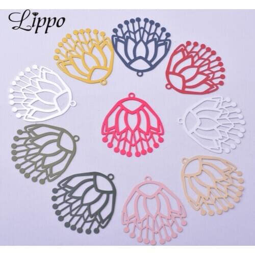 30pcs AB6208 34*45mm Filigree Charms Earrings Pendant DIY Jelwery Accessories