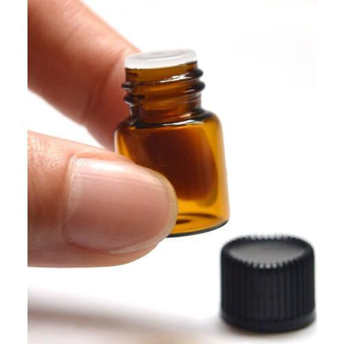 500pcs Mini 2cc Amber Glass Bottle With Plastic Cap Insert Glass Sample Vials For Essential Oil 2ml Bottle