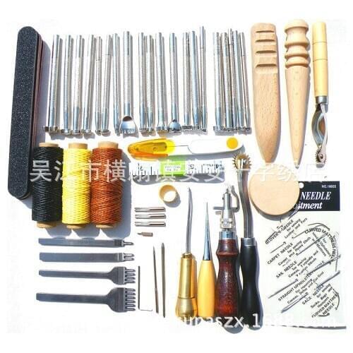 59pcs Leather tools set hand sewing suit diamond cutting leather tools
