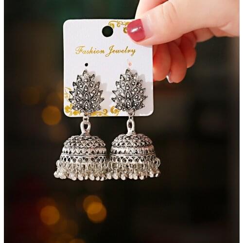 Boho Afghan Ethnic Drop Earrings For Women Pendient Gold Gyspy Silver Color Bell Ladies Indian Earring Jewelry Birthday Present