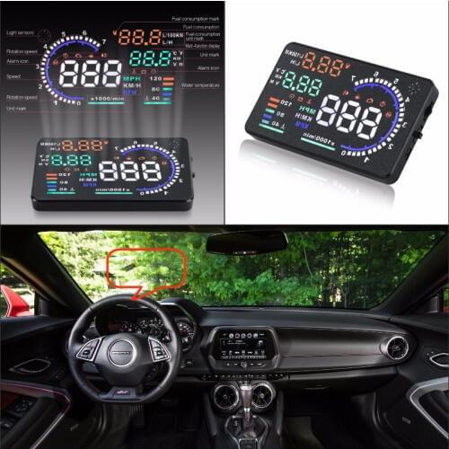 Car OBD HUD Overspeed Head Up Display For Chevrolet Camaro SS 2010-2018 Saft Driving Screen Projector Reflecting Windshield