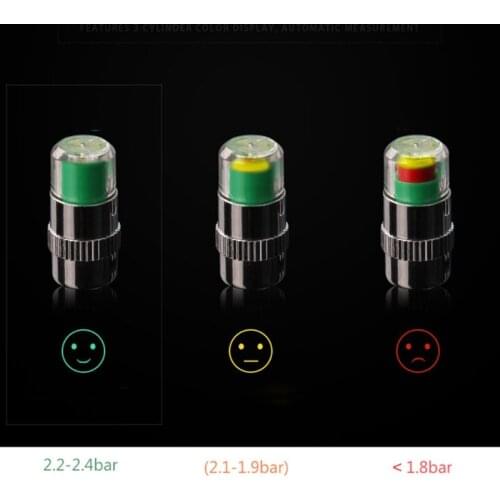 4pcsCar Tire Pressure Gauge Indicator Alert Monitoring Valves Cap Sensor Monitor R3MD