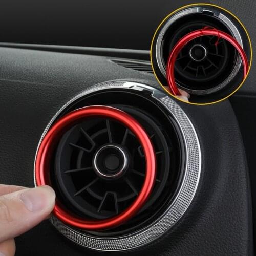 For Audi A3 8V Instrument desk Air-Conditioning Outlet Aluminium Alloy Decorative Car stickers Fits a3 s3 q2 2017 car Styling