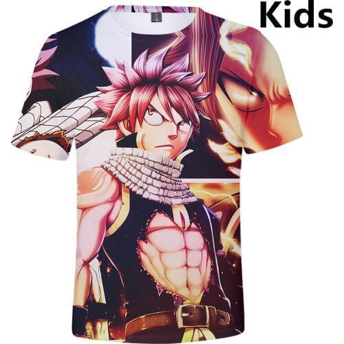 3 to 13 years kids t shirt Fairy Tail 3d full printed clothing boys girls t-shirt funny cartoon tshirt Tee children clothes