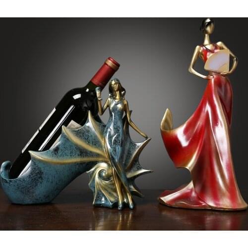 EUROPEAN RESIN CRAFTS DECORATION FAN BEAUTY CONCH WINE RACK HOME LIVING ROOM WINE CABINET BAR RESTAURANT FURNISHINGS