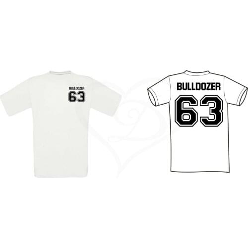 T-Shirt Bulldozer T-Shirt Shirt Customizable Number Bud Spencer Double Side 2019 Short Sleeve Cotton Man Basic T Shirt