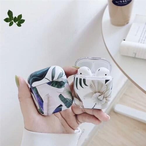 GTWIN Banana Leaf Earphone Case For Apple Airpods 1/2 Wireless Earphone Protective Cover For Apple Airpods Shockproof Box