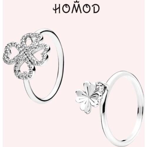 HOMOD Silver Color Stackable Ring Clear Cubic Zirconia Brand Ring Compatible with Original Jewelry Dropshipping