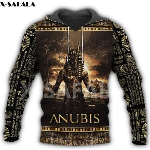 Anubis Egypt Ancient God Eyes Symbol Tattoo 3D All Printed Hoodie Man H Women Harajuku Outwear Zipper Pullover Sweatshirt Casual