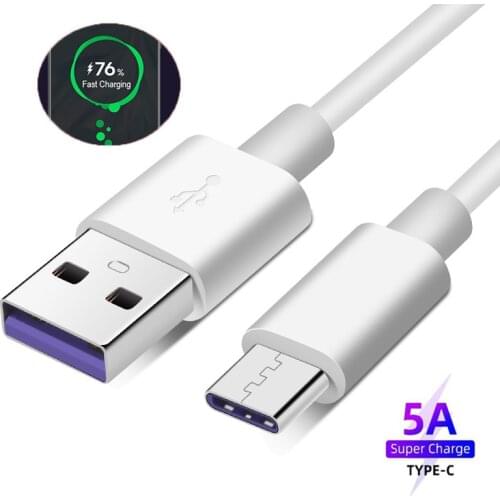 5A USB Type C Fast Charging Cable for Huawei Xiaomi Honour Oppo Vivo Oneplus Supercharge Cable Usb C