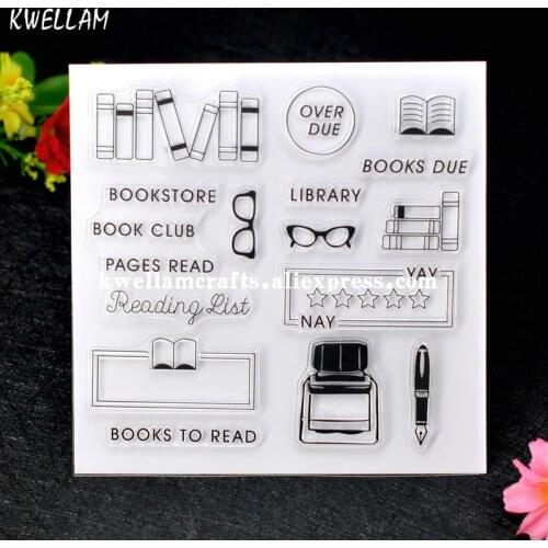 BOOKSTORE BOOKS DUE BOOKS TO READ Scrapbook DIY photo cards account rubber stamp clear stamp transparent stamp 12x12cm 7063006