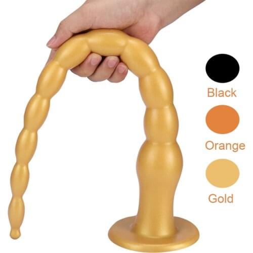 Soft anal plug Liquid silicone long butt plug anal sex toys For women men 53cm long analplug With scale