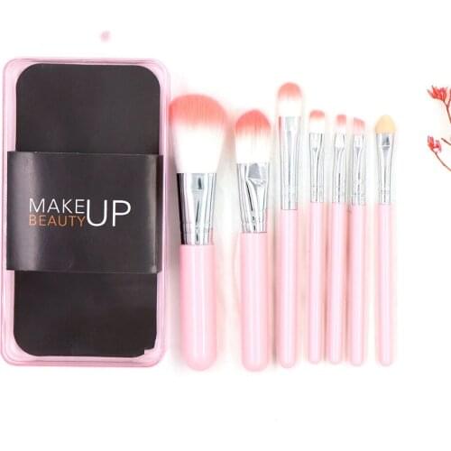 7 Pcs/Set 5 Color Makeup Brushes Set Translucent Boxed Foundation Eyeshadow Highlighter Blush Powder Lipstick Brush Tool