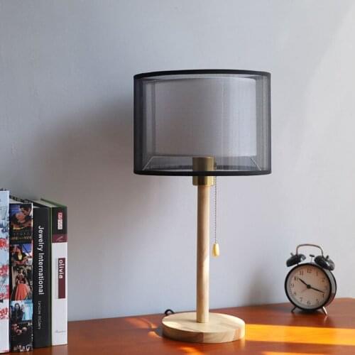 Desk Lamp Table Lamp Bedroom Living Room Dining Room Study Room Light Bedside Table Lamp Wood Desk Lamp Cloth Shade Wooden body